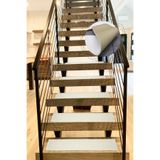 Bonny Home Comfort Krem Pufidik Peluş Merdiven Halısı, Kaymaz Deri Tabanlı Basamak Paspası, 80x25 cm