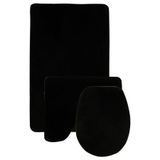 Bonny Home Damask 3'lü Siyah Ultrasoft Deri Taban Klozet Takımı