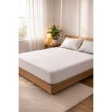 Bonny Home Desira Premium Bamboo Sıvı Geçirmez Lastikli Yatak Koruyucu Alezi, 100x200 cm, Beyaz