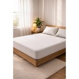 Bonny Home Desira Premium Bamboo Sıvı Geçirmez Lastikli Yatak Koruyucu Alezi Tek|çift Kişilik|battal King Size - 120 x 200 cm - Beyaz