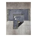 Bonny Home Elite Antrasit Ponpon Saçaklı Peluş 2'li Banyo Paspası, 60x100 cm, Kaymaz Taban