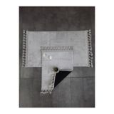 Bonny Home Elite Gri Ponpon Saçaklı Peluş 2'li Banyo Paspası, 60x100 cm, Kaymaz Taban