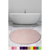 Bonny Home Elite Pudra 150x150 cm Yuvarlak Peluş Banyo Halısı, Kaymaz Taban