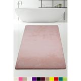 Bonny Home Elite Pudra Banyo Paspası, 60x100 cm, Peluş, Kaymaz Tabanlı