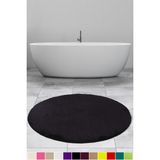 Bonny Home Elite Siyah 100X100 Cm Yuvarlak Pelus Banyo Halisi Kaymaz Pofuduk Banyo Paspasi