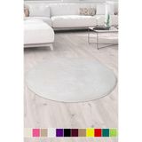 Bonny Home Elite Yuvarlak Beyaz Peluş Mutfak Halısı, 200x200 cm, Kaymaz Taban