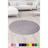 Bonny Home Elite Yuvarlak Gri Peluş Mutfak Halısı, 150x150 cm, Leke Tutmaz, Yıkanabilir, Kaymaz