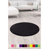 Bonny Home Elite Yuvarlak Siyah Mutfak Halısı, 150x150 cm, Peluş, Leke Tutmaz, Yıkanabilir, Kaymaz