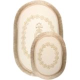 Bonny Home Exclusive Oval Krem 2'li Klozet Takımı Çeyizlik Banyo Halısı Paspası Seti