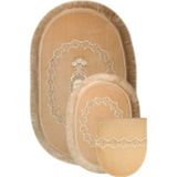 Bonny Home Exclusive Oval Vizon 3lü Klozet Takımı Çeyizlik Banyo Halısı Paspası Seti