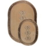 Bonny Home Exclusive Oval Vizon Püsküllü 3lü Klozet Takımı Çeyizlik Banyo Halısı Paspası Seti - Renkli - 100