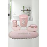 Bonny Home Exclusive Pudra 6 Parça Dantelli Banyo Kirli Çamaşır Sepeti Seti