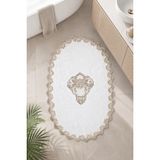 Bonny Home Gold Dantelli Kaymaz Taban Banyo Paspası Güpürlü Yıkanabilir Banyo Takımı Venecca