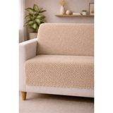 Bonny Home Kahve Kaymaz Tabanlı Koltuk Örtüsü Kabartmalı Çok Amaçlı Parlak Çekyat Örtüsü Tekli Otera - 180 x 210 cm