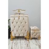 Bonny Home Kapitone MDF Vizon Renk 3'lü Çamaşır Sepeti Seti