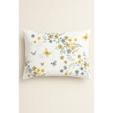 Bonny Home Kelebek Gri Desenli 2'li Yastık Kılıfı, Pamuklu Kumaş, Fermuarlı, 50 x 70 cm