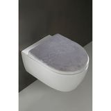 Bonny Home Klozet Kapak Örtüsü Peluş Düz Gri