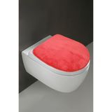 Bonny Home Klozet Kapak Örtüsü Ultrasoft Düz, 40 x 45 cm, Kırmızı