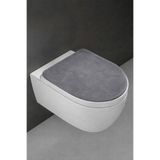 Bonny Home Klozet Kapak Örtüsü Ultrasoft Düz Gri Peluş