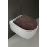 Bonny Home Klozet Kapak Örtüsü Ultrasoft Düz Kahve Peluş