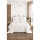 Bonny Home Krem 3 Parça Çift Kişilik Bohem Pike Takımı Mevsimlik 240x250 Yatak Örtüsü Seti Zetian