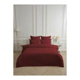 Bonny Home Line Bordo Pamuk Saten Çift Kişilik Nevresim Takımı 200x220 cm Lastiksiz Çarşaflı 4 Parça, LineCiftNevTak