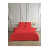 Bonny Home Line Kırmızı Pamuk Saten Çift Kişilik Nevresim Takımı 200x220 cm Lastiksiz Çarşaflı 4 Parça, LineCiftNevTak
