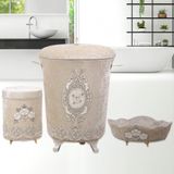 Bonny Home Lisa Vizon 3lü Kadife Banyo Kirli Çamaşır Sepeti Seti