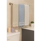 Bonny Home Lora 3'lü Banyo Havlusu Seti, 100x150 cm,%100 Pamuk, Kapuçino-Mavi-Gri