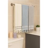 Bonny Home Lora 3'lü Banyo Havlusu Seti, 100x150 cm,%100 Pamuk, Krem-Turkuaz-Antrasit