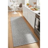 Bonny Home Modern Mutfak Halısı Silinebilir Yıkanabilir Hasır Dokulu Şık Tezgah Önü Montera Antrasit -7006