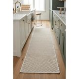 Bonny Home Modern Mutfak Halısı Silinebilir Yıkanabilir Kaymaz Hasır Dokulu Şık Tezgah Önü Montera Krem -7008