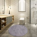 Bonny Home Nova Gri 100X100 cm Yuvarlak Kaymaz Pamuk Taban Peluş Banyo Paspası Banyo Halısı - 80 x 125 cm