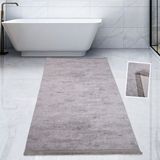 Bonny Home Nova Gri 80X150 cm Pamuk Kaymaz Taban Peluş Banyo Paspası Büyük Püsküllü Banyo Halısı - 80 x 125 cm