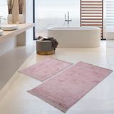 Bonny Home Nova Pembe 2'li Pamuk Kaymaz Tabanlı Banyo Halısı Paspası Seti Püsküllü Klozet Takımı - 650