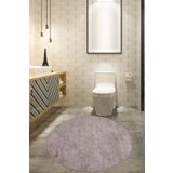 Bonny Home Nova Vizon 100X100 Cm Yuvarlak Kaymaz Pamuk Taban Peluş Banyo Paspası Banyo Halısı