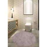 Bonny Home Nova Vizon 160x160 cm Yuvarlak Kaymaz Pamuk Taban Peluş Banyo Paspası
