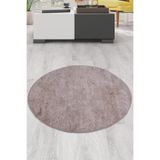 Bonny Home Nova Vizon Yuvarlak Kaymaz Pamuk Tabanlı Peluş Halı Yolluk, 100 x 100 cm