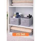 Bonny Home Ordena 2'li Gri Dolap İçi Düzenleyici Katlanabilir Organizer, 45x24x20 cm