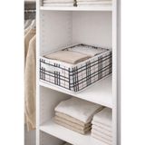 Bonny Home Ordena Ekoseli Dolap İçi Düzenleyici Katlanabilir Organizer, 45 x 24 x 20 cm, Beyaz
