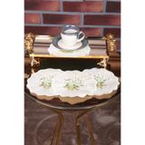 Bonny Home Papatya Krem 6'lı Kokteyl Peçetesi, 15x15 cm, Gardenya Keten, Maraş İşi Sırma Nakış