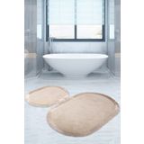Bonny Home Pera Vizon 2'Li Banyo Paspasi Seti Kaymaz Tabanli Sacakli Puskullu Klozet Takimi