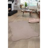 Bonny Home Rabbit Tüyü Rectangle Vizon Çocuk Genç Odası Halısı, 75x100 cm, Peluş, Kaymaz Taban