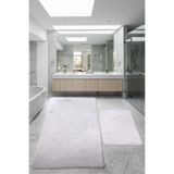 Bonny Home Relax Gri 80x150 + 50x80 cm 2'li Banyo Halısı Paspası Seti, Kaymaz Klozet Takımı