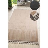Bonny Home Relax Vizon Ponpon Saçaklı Mutfak Halısı, 100x200 cm, Leke Tutmaz, Kaymaz Taban, Peluş