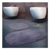 Bonny Home Rivora Gri 2li Banyo Halısı Paspası Seti Kaymaz Tabanlı Klozet Takımı