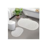 Bonny Home Rivora Krem 2li Banyo Halısı Paspası Seti Kaymaz Tabanlı Klozet Takımı