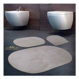 Bonny Home Rivora Krem 3Lü Banyo Halısı Paspası Seti Kaymaz Tabanlı Klozet Takımı