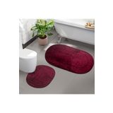 Bonny Home Rivora Mürdüm 2li Banyo Halısı Paspası Seti Kaymaz Tabanlı Klozet Takımı