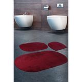 Bonny Home Rivora Mürdüm 3Lü Banyo Halısı Paspası Seti Kaymaz Tabanlı Klozet Takımı